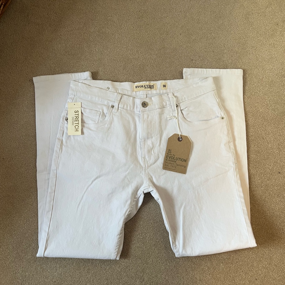 Revolution Men's White Jeans